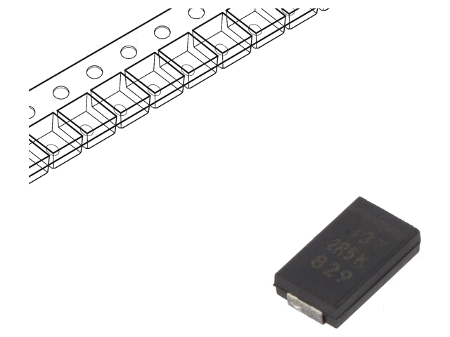 Condensator: polymeer; low ESR; 330uF; 2,5VDC; V; 2917; ESR: 9mΩ; SMD Condensator: polymeer; low ESR; 330uF; 2,5VDC; V; 2917; ESR: 9mΩ; SMD